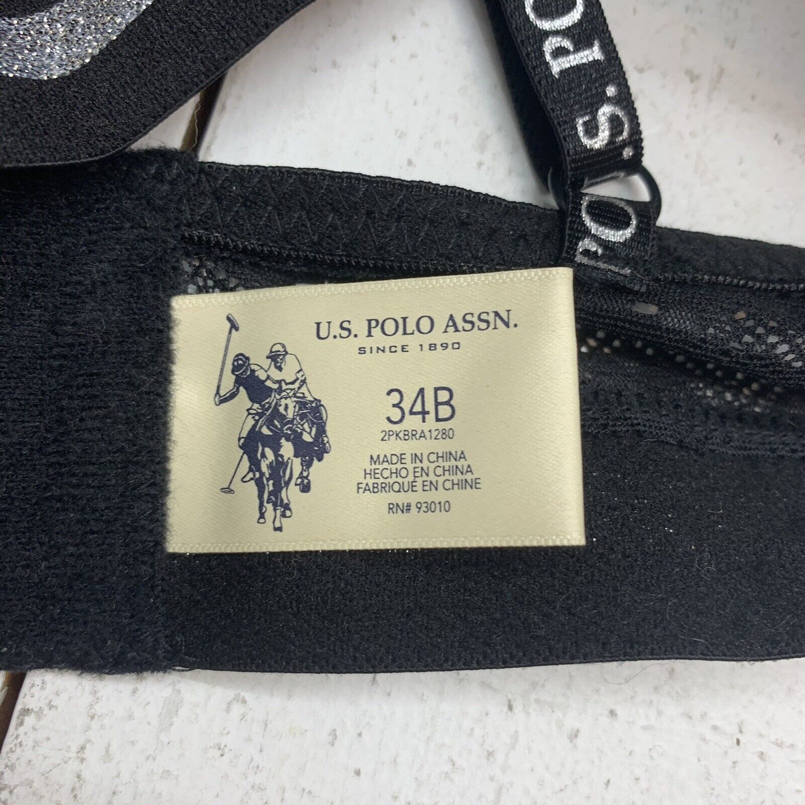 US Polo Assn Black Bra Womens Size 34B - beyond exchange