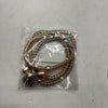 Silaner Crystal Charms 3 Piece Gold/Rose Gold/Silver Corn Chain Bracelet NEW