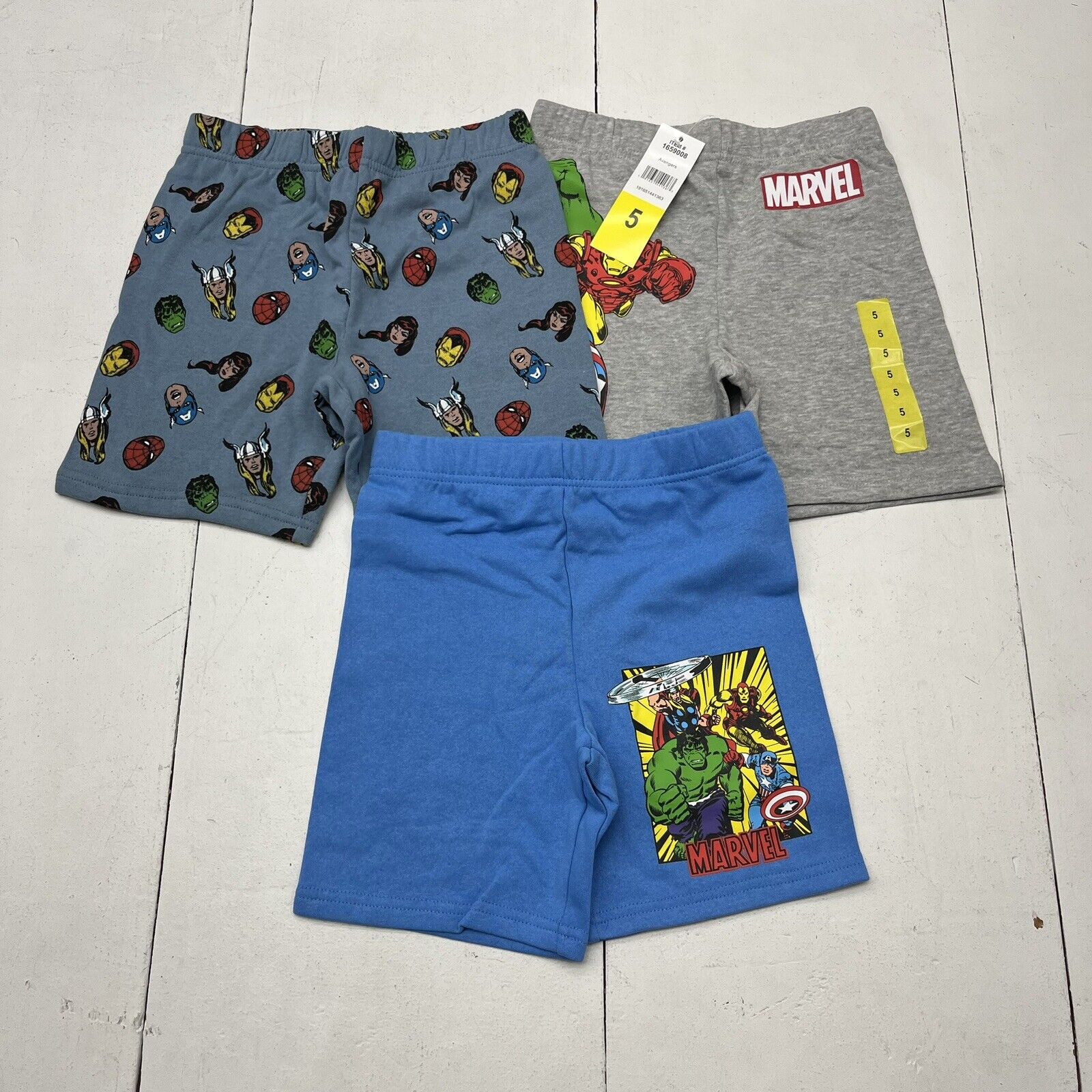 Marvel Avengers Print 3 Pack Shorts Boys Size 5 NEW