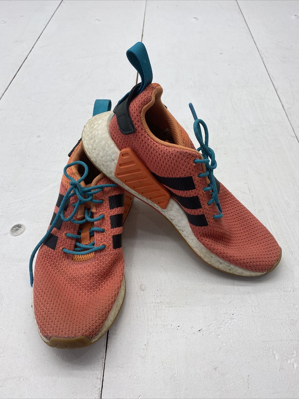 Adidas CQ3081 NMD_R2 Summer Orange Black Running Shoes Mens Size 7.5*