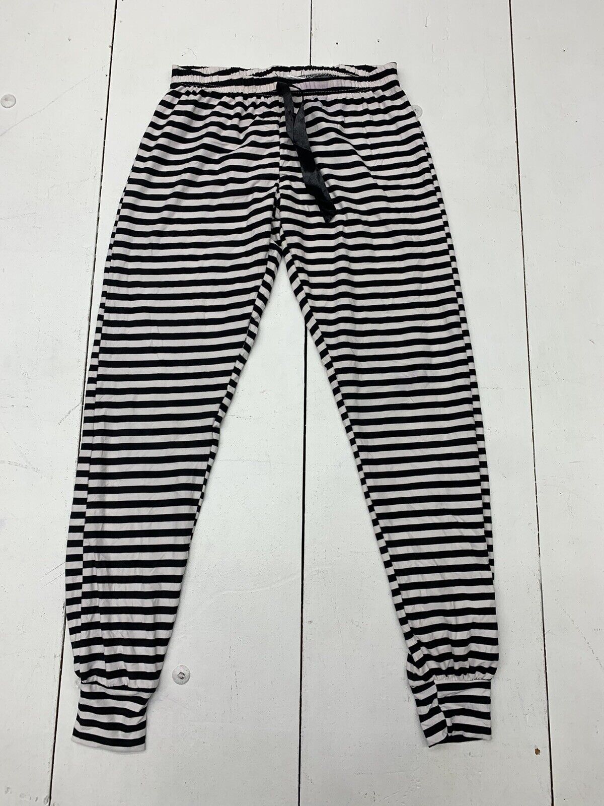 Unbranded Womens Black White Striped Pajama Pants Size Small