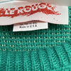 Vintage Le Rouge Green Print Knit Sweater Women Size Large Made In USA