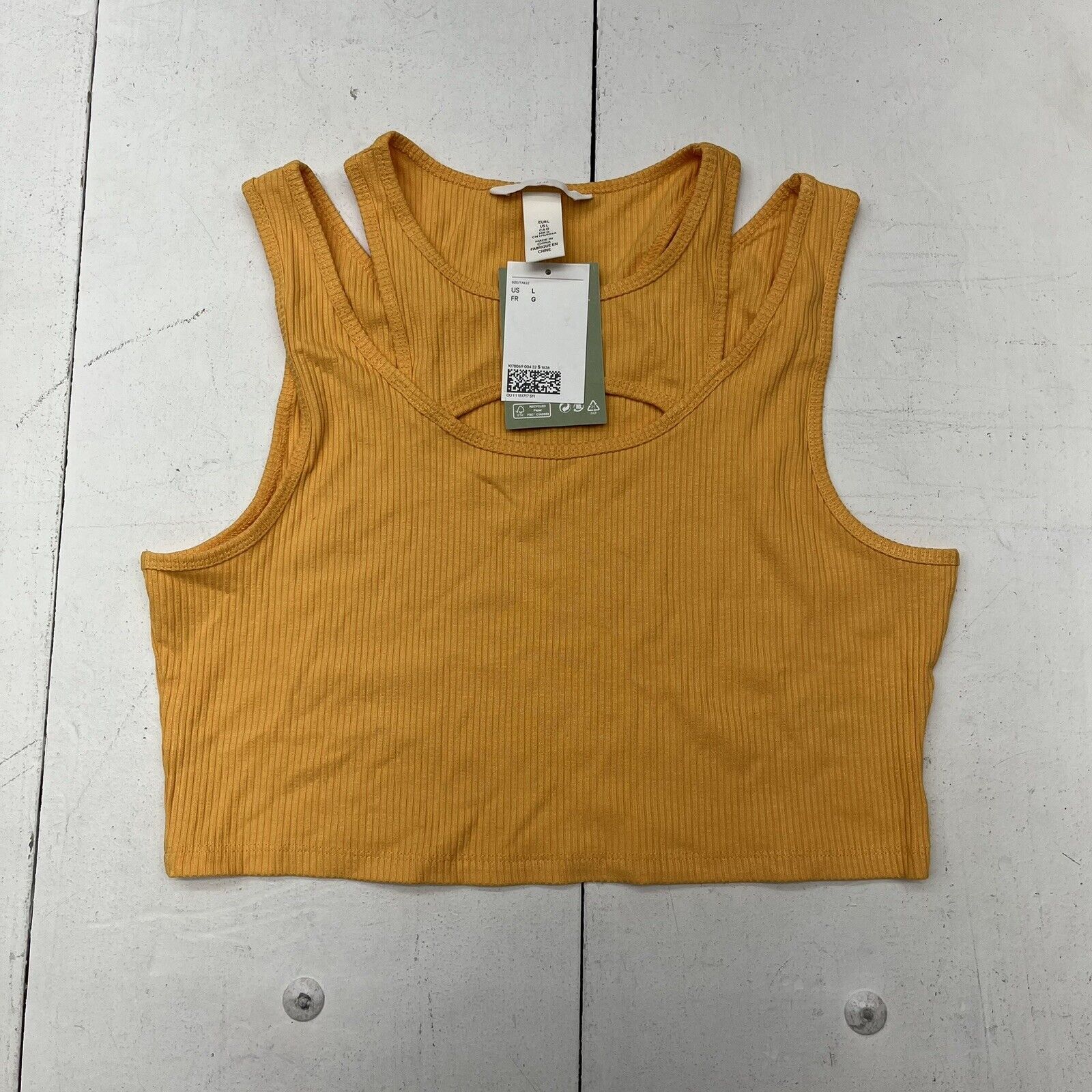 H&M Orange Double Layered Crop Top Women’s Size Large NEW