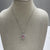 Macys Sterling Silver Double Chain Pink & Clear Crystal Heart Pendant Necklace