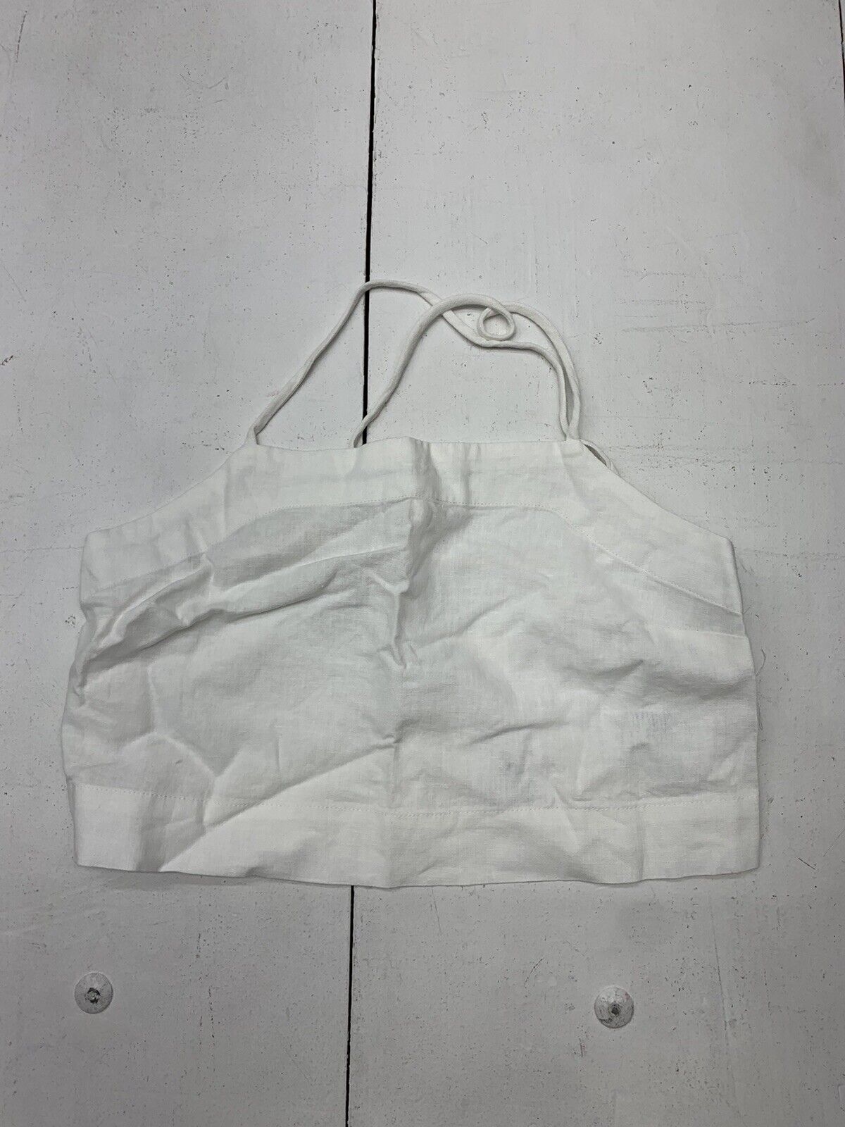 Cotton On Womens White Cropped Back Tie Tank Size 2