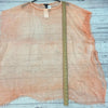 Eileen Fisher Peach Sheer Sleeveless Poncho Swimsuit Cover Up Women One Size NEW