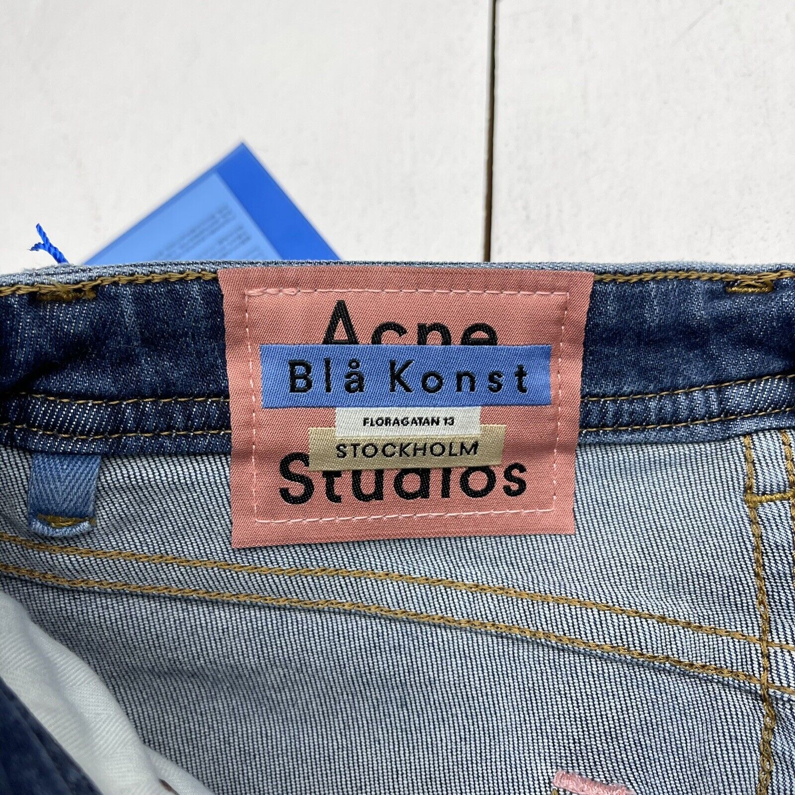 Acne Studios Bla Konst Climb Mid Blue Skinny Jeans Women's Size 24