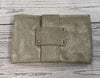 Tracey Tanner Gold Silver Metallic ￼Leather Sophia Lg Clutch Wallet