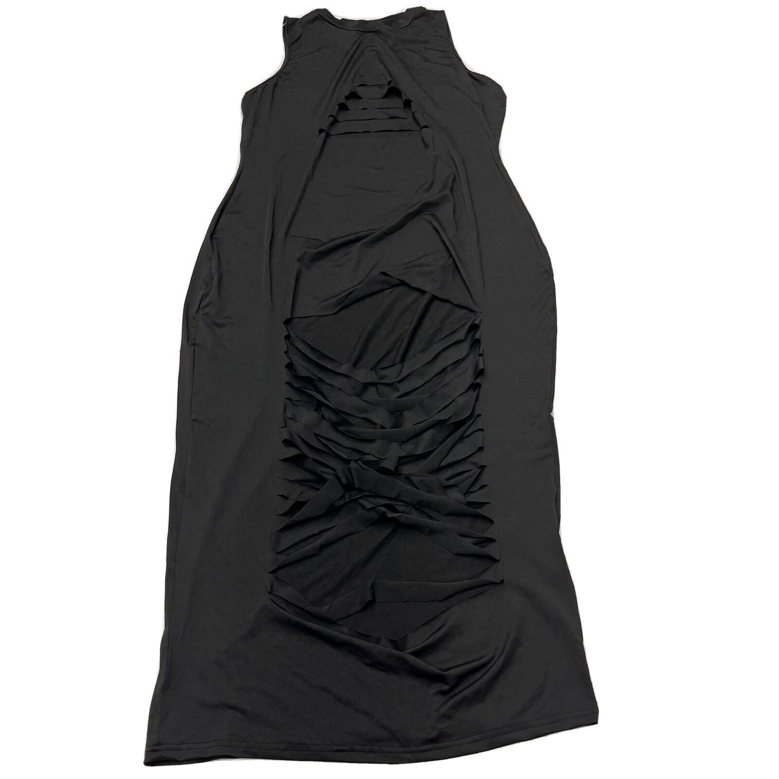Black Sleeveless Distressed Dress Women’s Size 3XL NEW