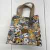 Blue Canvas Cat Tote Bag Small New