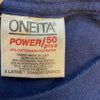 Vintage Oneita Booger Joe’s Graphic Blue Short Sleeve T Shirt Men Size Large