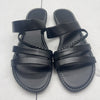 Women’s Black Faux Leather Strapy Slip On Sandals Size 40