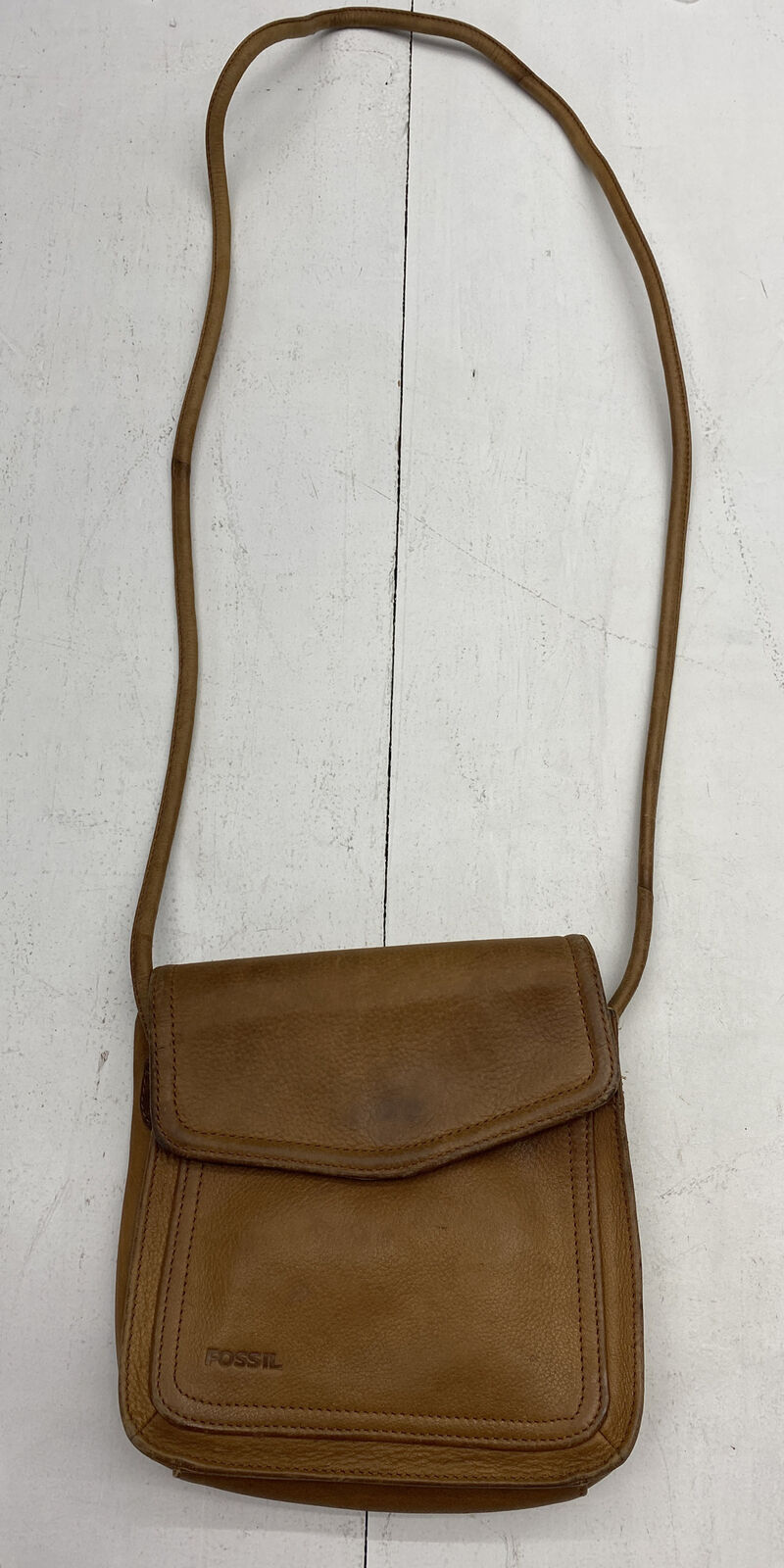 Vintage Fossil Brown Leather Small Crossbody Shoulder Bag Purse