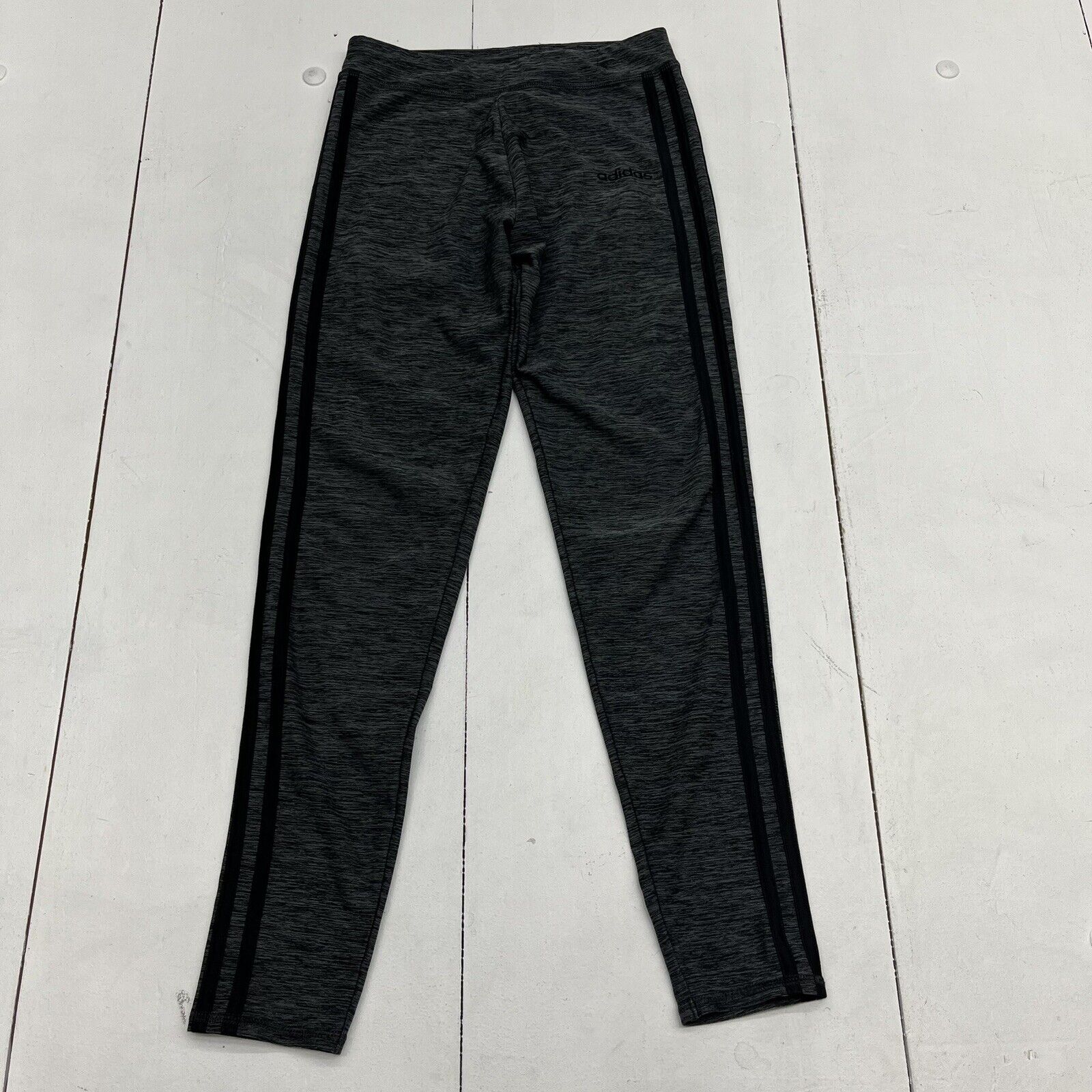 Adidas Gray Black Piping Athletic Leggings Pants Youth Girls Size Larg -  beyond exchange