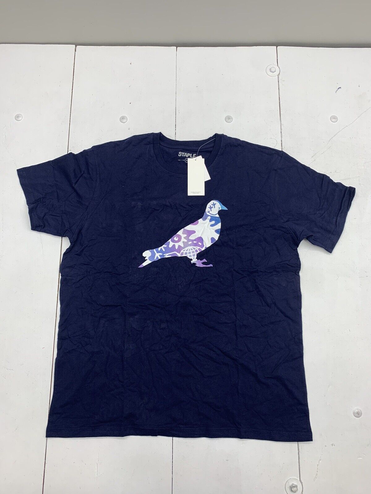 Staple Mens Dark Blue Short Sleeve Graphic Shirt Size XL