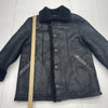 John Varvatos Black Leather Fur Trim Jacket Mens Size Large $1,625