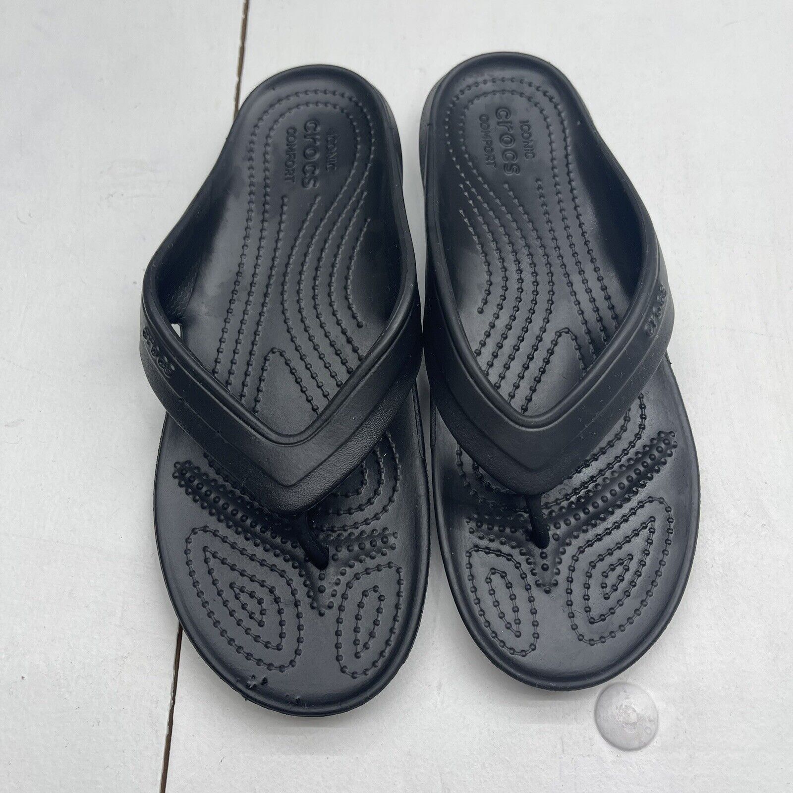 Crocs Unisex Classic Flip Flop Sandals Black Comfort Slip On Mens 5 Wo -  beyond exchange