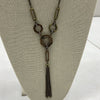 Rope Chain Necklace Geometric Pendant With Chain Tassel 13-14.5”