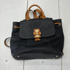 Black &amp; Brown Large Backpack Purse With Gold Accents