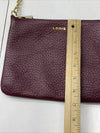 LODIS Burgundy ￼Pebbled Leather Gold Chain Convertible Crossbody Purse
