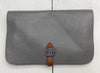 William B And Friends Gray Pebbled Leather Wallet With Metal/Leather Clasp NEW