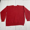VINTAGE Unbranded Red Crewneck Sweater Pullover Adult Size L / XL