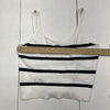 Old Navy White/Black Striped Cozy Cropped Sweater Tank Women’s Size Small NEW