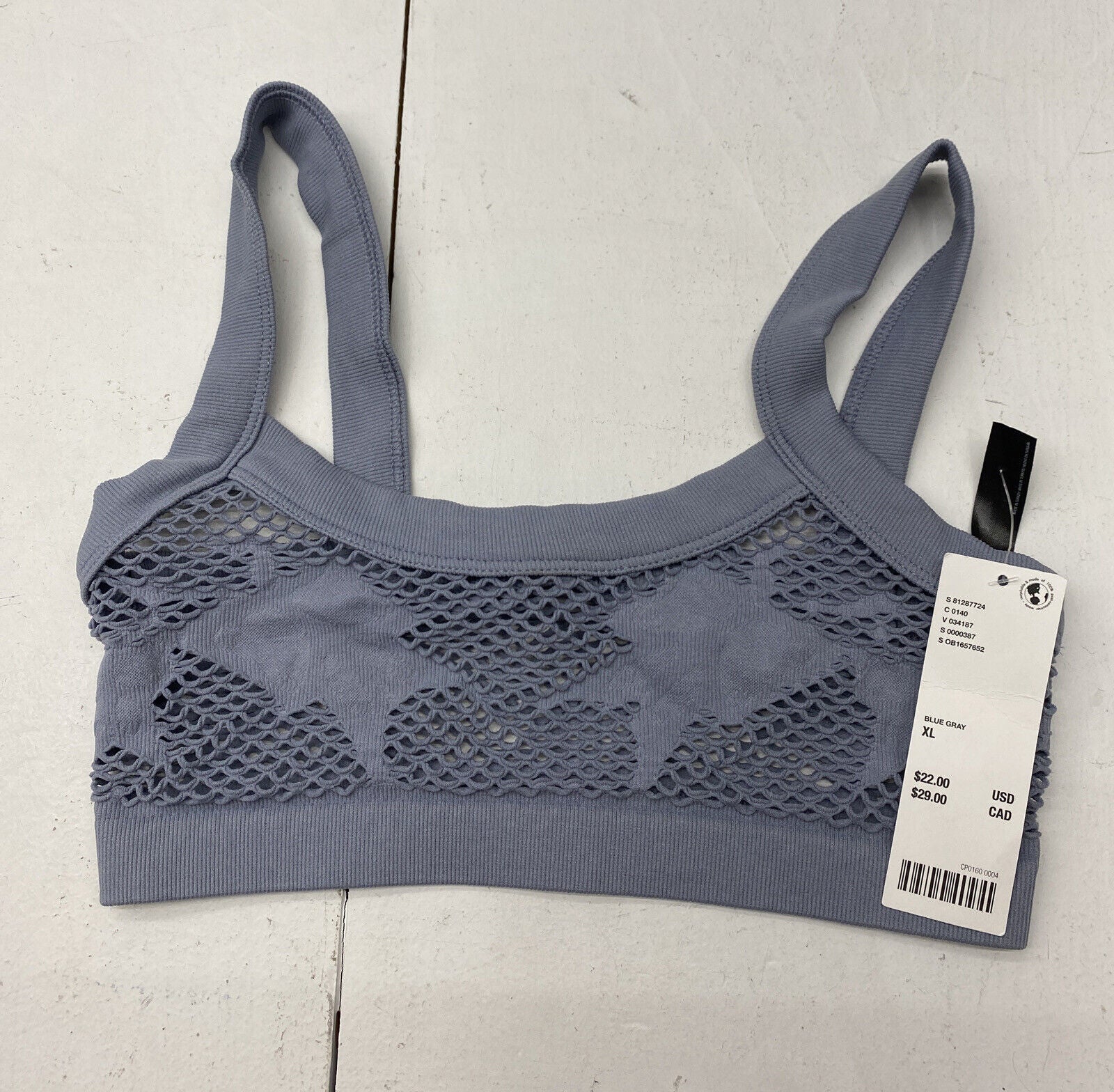 UO Out From Under Riptide Garden Party Fishnet Bralette Blue Gray Size -  beyond exchange