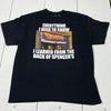 Spencer’s Black Short Sleeve Graphic T-Shirt Adult Size M NEW Everything I Know