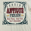 Vintage Genuine Antique Person White Graphic Short Sleeve T-Shirt Adult Size L
