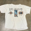 Vintage Los Angeles Beachwear Graphic White T-Shirt Adult Size XL *