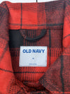 Old Navy Mens Red Black Plaid Flannel Size Medium