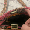 INZI womens Pink orange snakeskin purse
