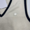 We11done Ivory Logo Metal Detail Knit Vest Unisex Size Large New $387