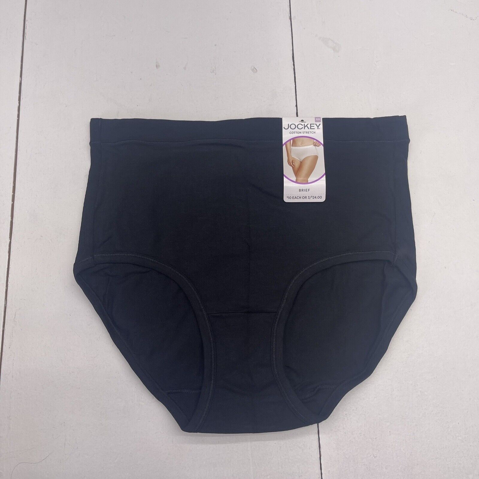 Jockey Black Cotton Stretch Brief Underwear Womens Size Medium New
