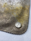 LeatherRock Gold/SilverGenuine Leather Crossbody Purse Boho Bling Made In USA