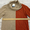 Sisters Boutique Flax Paprika Colorblock Cowl Neck Sweater Women Size L NEW Wool