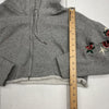 XZWM Woman Gray Cropped Flower Embroidered Hoodie Women’s Size Small