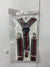 Mens Red Black Striped Suspenders One Size
