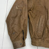 Vintage Hunting Horn Classic Brown Leather Bomber Jacket Men Size Medium