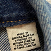 Levi’s Blue Denim Button Up Jean Jacket Green Camo Logo Patch Men Size M