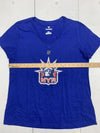 Fanatics NHL Womens Blue New York Rangers Short Sleeve Graphic Shirt Size Large