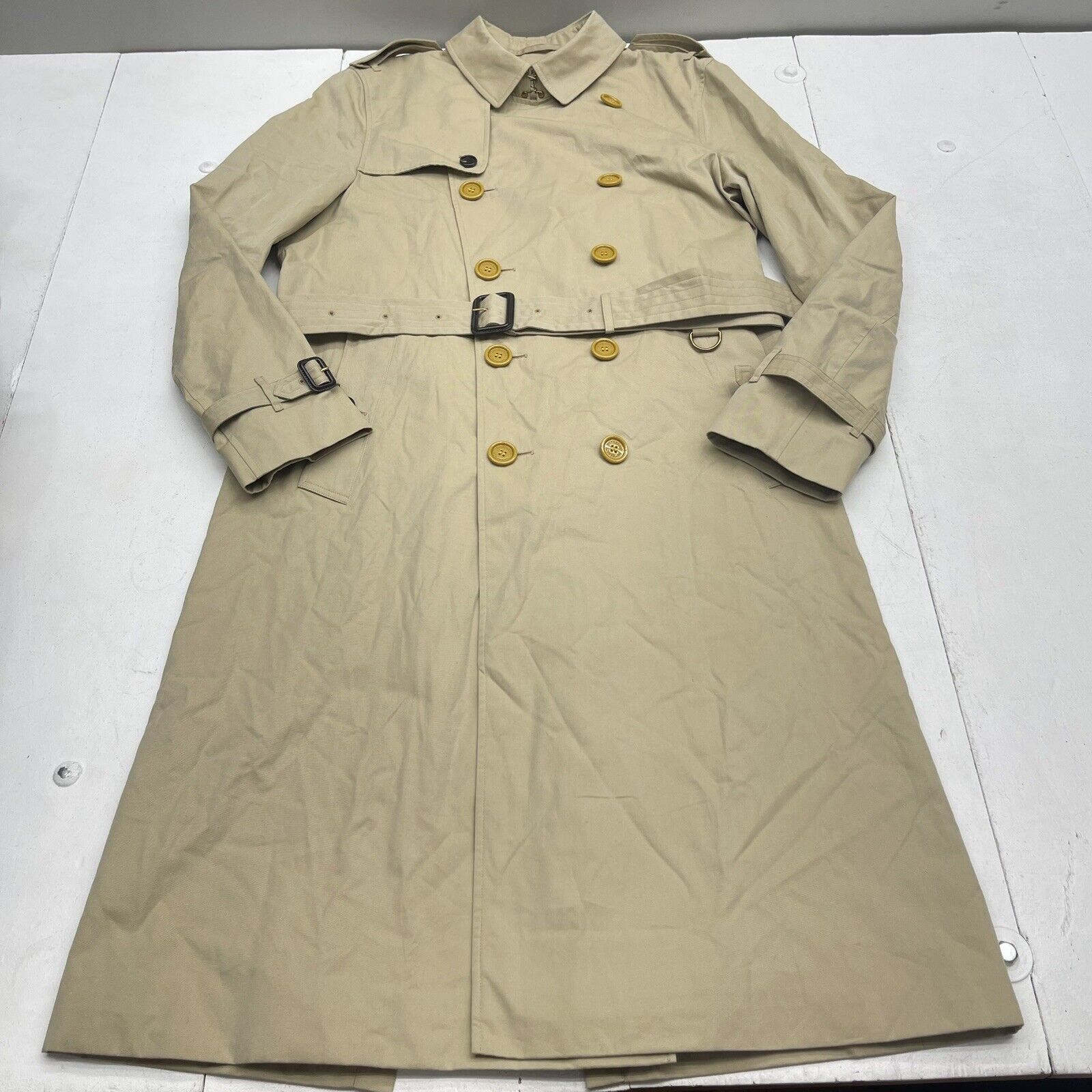 Burberry Long Heritage Belted Trench Coat Honey Tan Mens Size 52 US 42 Large
