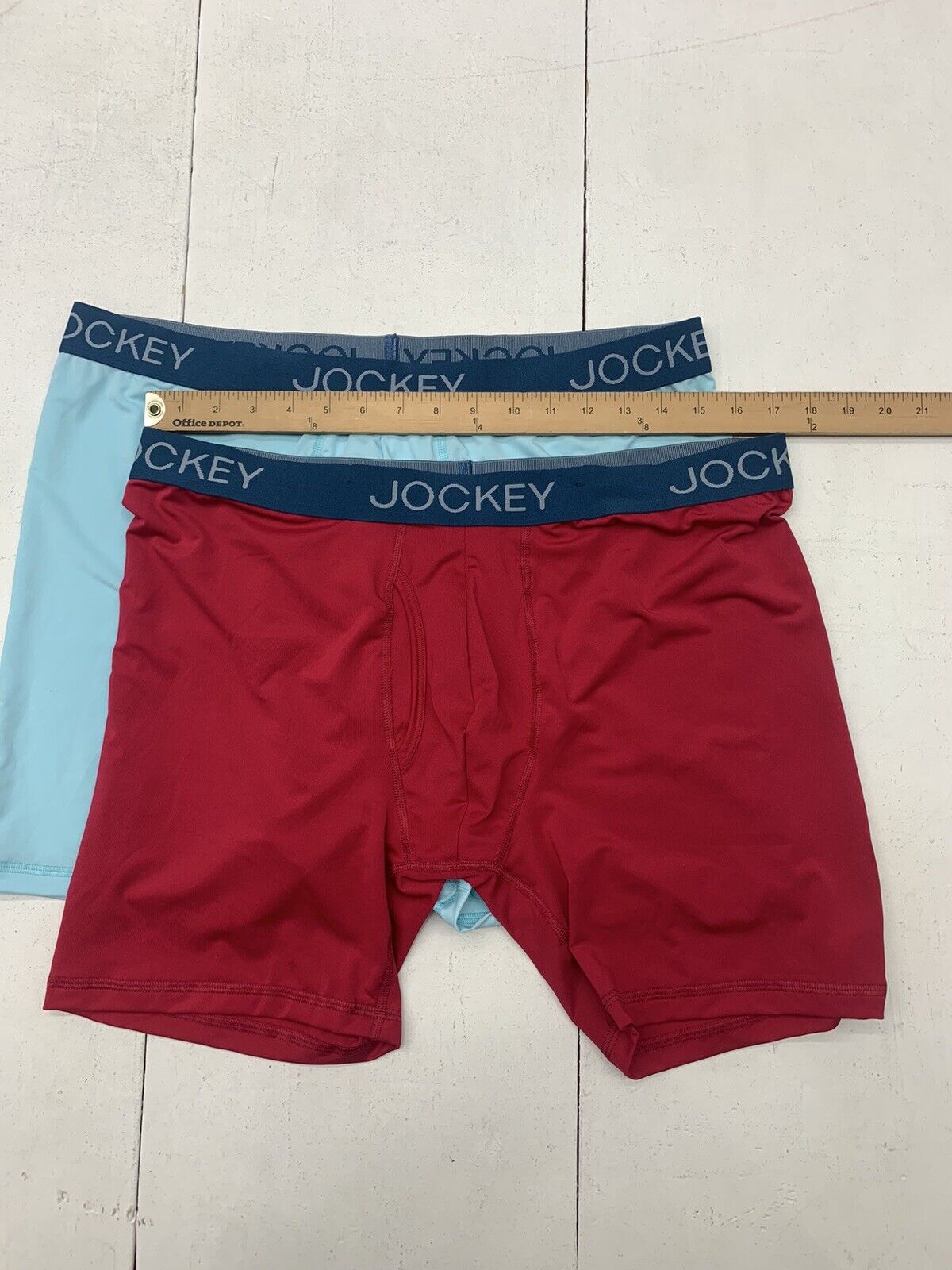 Jockey Mens 2 Pair Blue Red Boxer Briefs Size XL - beyond exchange