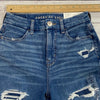 American Eagle AEO Curvy Hi-Rise Blue Distressed Denim Jeans Women Size 0 NEW *