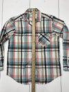 JB Collections Vintage Mens Multicolor Plaid Long Sleeve abutton Up Size 10