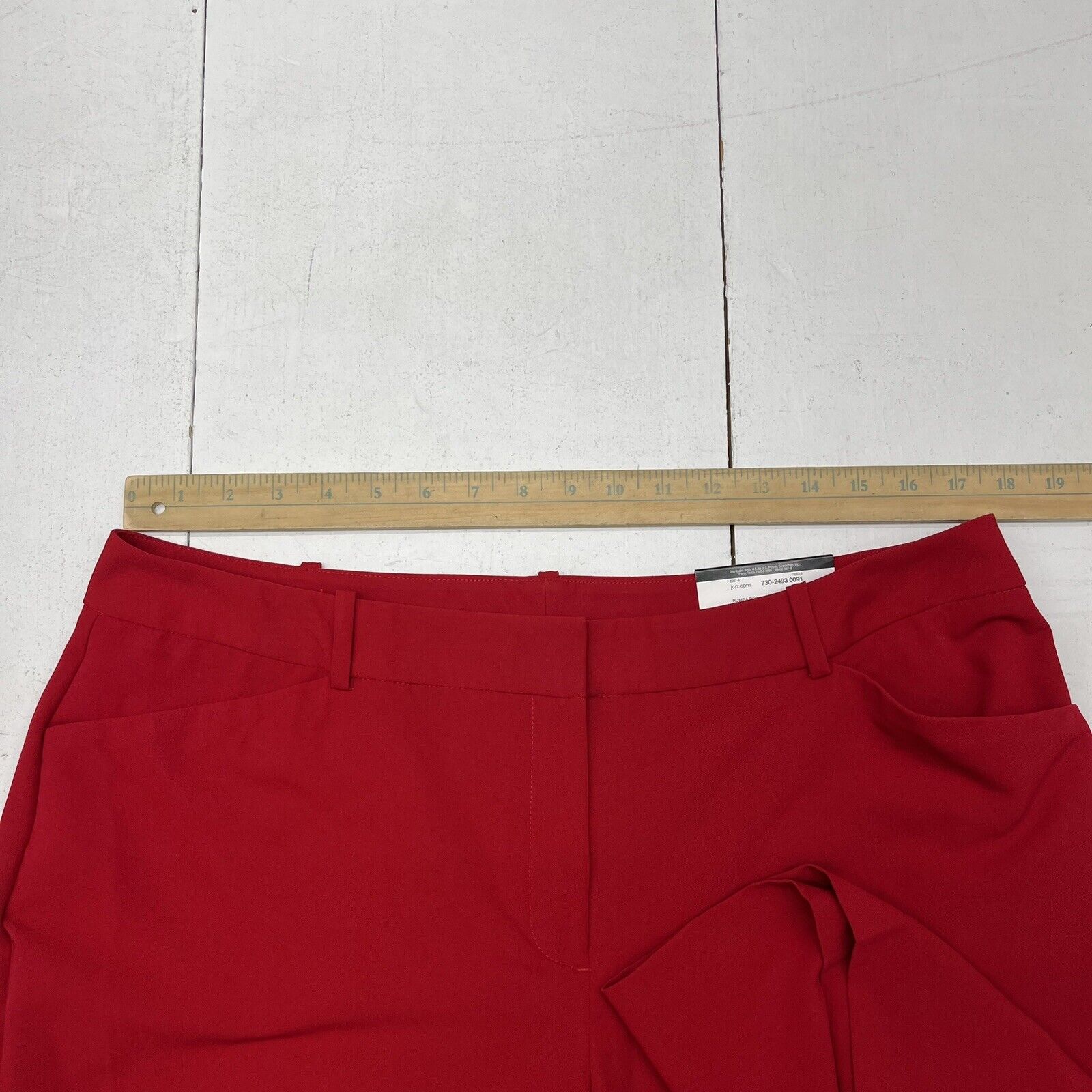 Worthington Red Modern Fit Trouser Leg Pants Women's Size 16 NEW