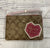COACH C7290 CORNER ZIP WRISTLET  SIGNATURE COATED CANVAS WITH DISCO PATCH NEW*