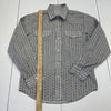 Roper Floral Stripe Pearl Snap Button Down Long Sleeve Youth Boys Size Large