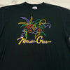 Vintage Mardi Gras Black Short Sleeve Graphic T-Shirt Men Size XL
